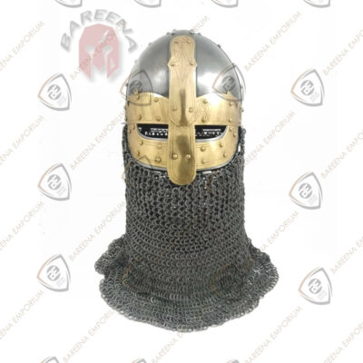 Viking Ocular Helmet with Brass Embellishments