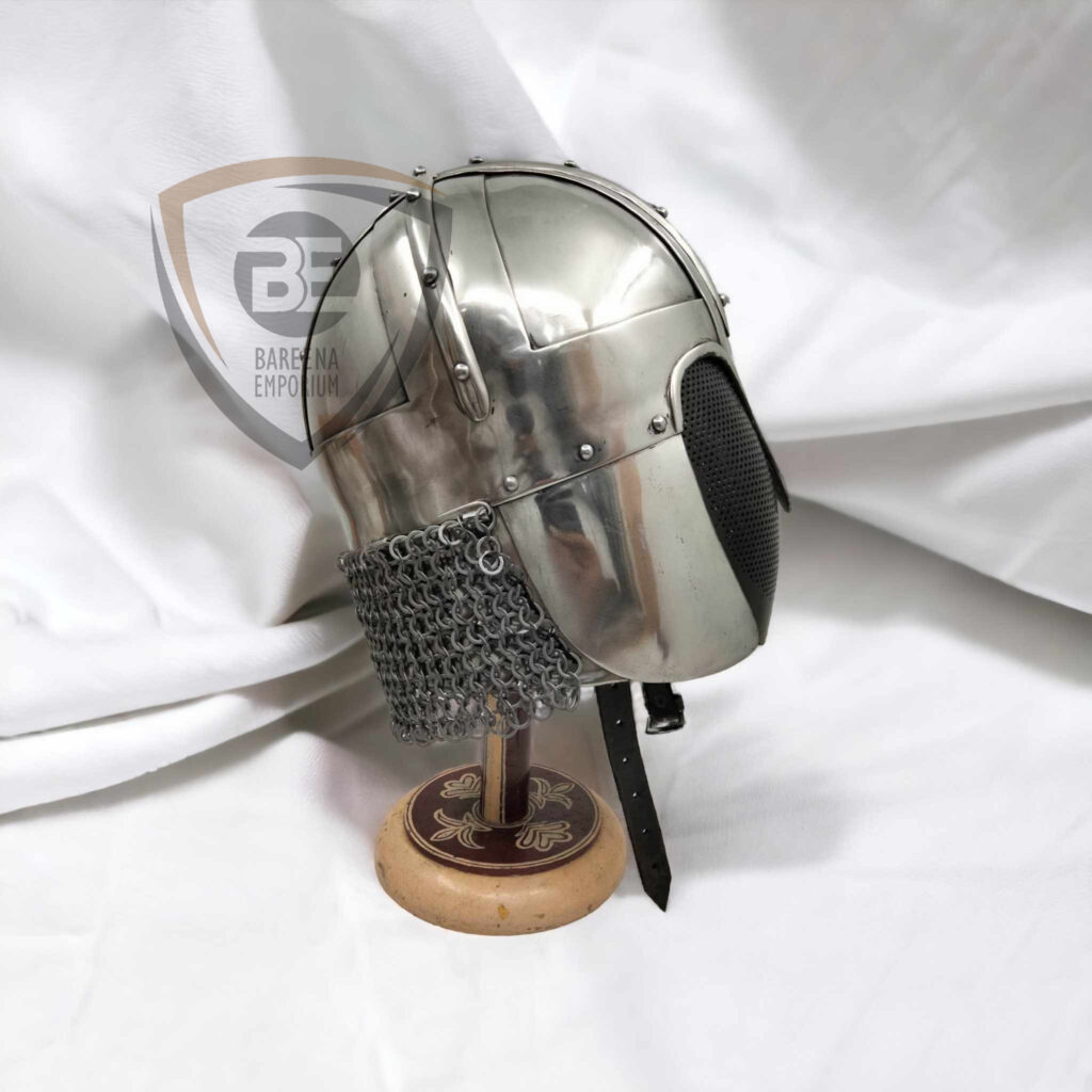 BE - Saxon Helmet – 14 Gauge Steel | Fixed Perforated Faceplate | Multiple Sizes