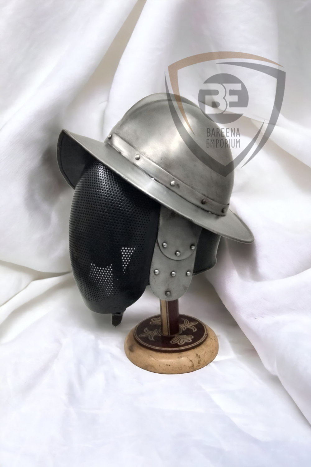 Morion Helmets with Fixed Perforated Face Plate