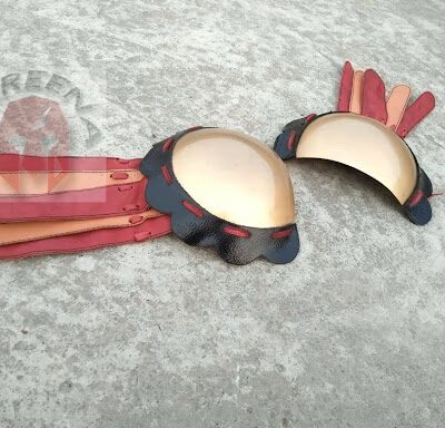 Byzantine Shoulder Cups with Leather Embellishment