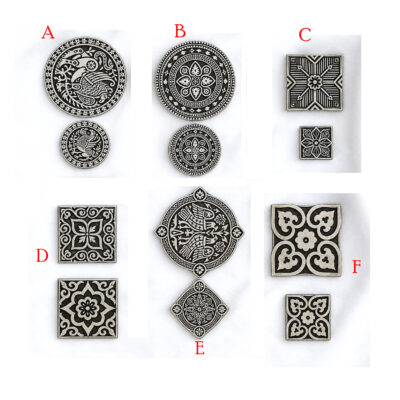 Wooden Printing Blocks Set of 2 | Handmade Textile Stamps