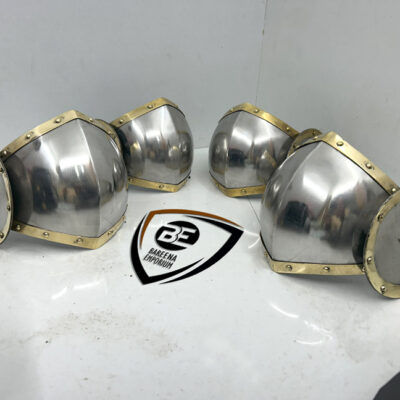 BE - Medieval Style Elbow Cops & Knee Cops with Brass Trim