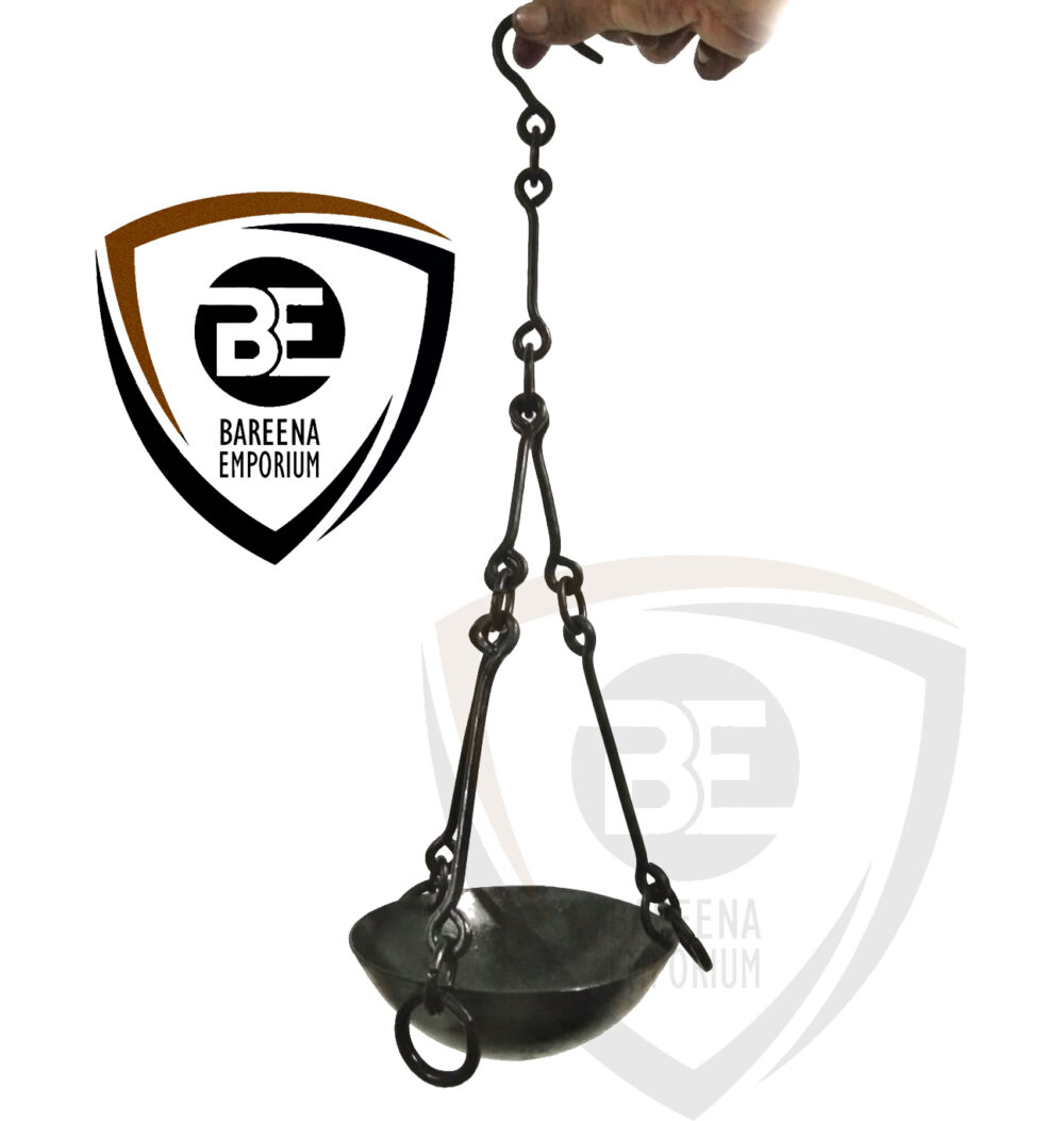 BE - Early Medieval Hanging Oil Lamp – Hand-Forged Iron Lantern for Reenactments