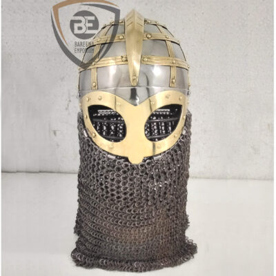BE - Vendel Ocular Helmet – Viking Warrior Armor with Chainmail Aventail