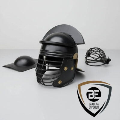 BE - Roman Helmet with Shield Boss & Hilt Combo – 14/16 Gauge Mild Steel Armor Set