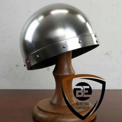 Medieval Helmet Bowl with Riveted Band – Mild & Stainless Steel | LARP & Reenactment Armor