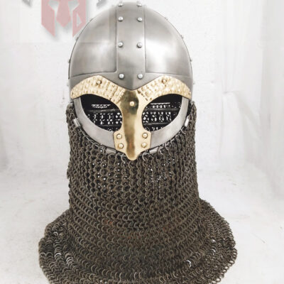 Tjele Viking Helmet –  | Bar Grill |Chainmail Aventail | Bareena