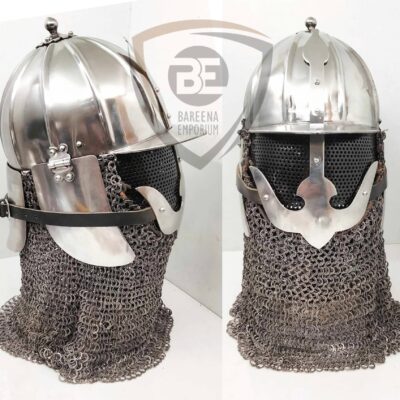 Handmade Turkish Helmet With Riveted Chainmail