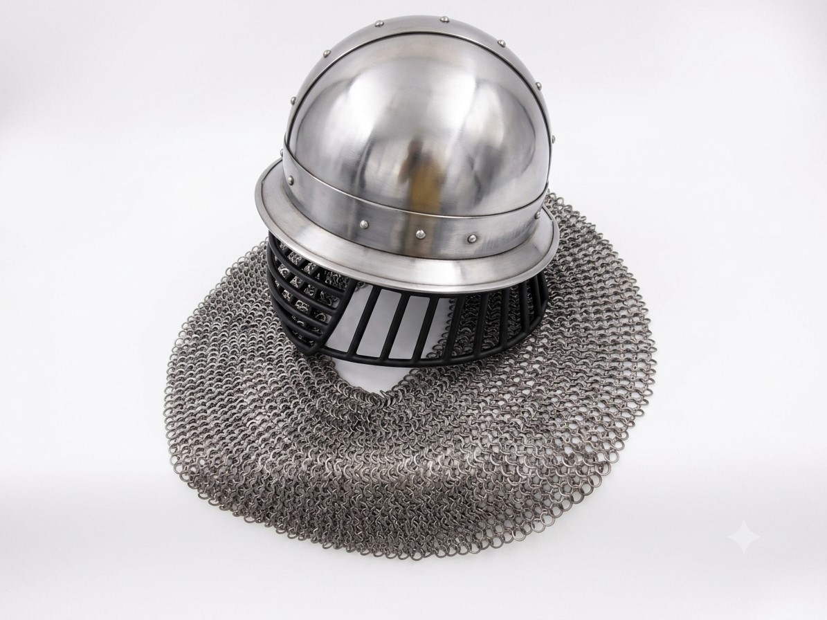 Handcrafted Kettle Helmet With Short Brim - Image 2
